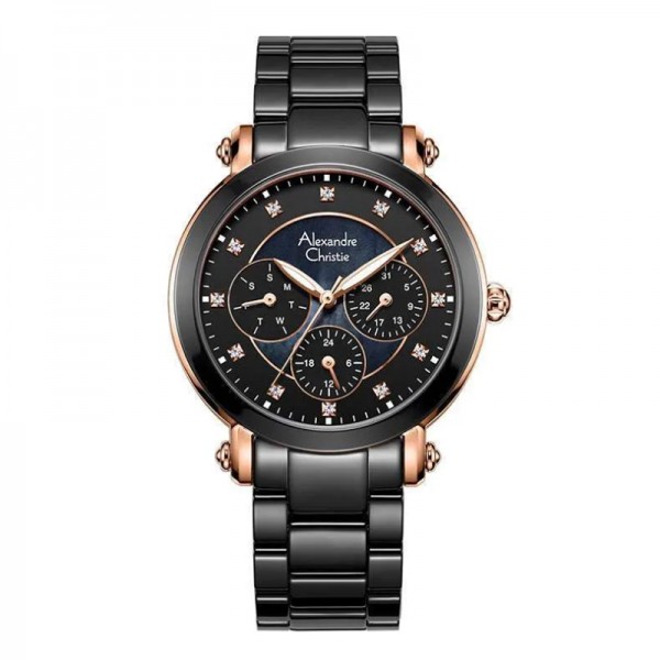 Alexandre Christie AC 2377 Rosegold Black Ceramic BFBRGBA Alexandre Christie AC 2377 Rosegold Black Ceramic BFBRGBA